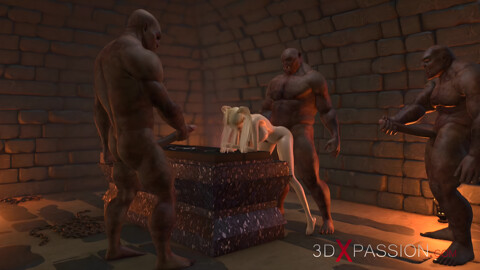 Cruel Orcs Fuck Eighteen Sweet Teen 18+ Girl In Darkness Dungeon
