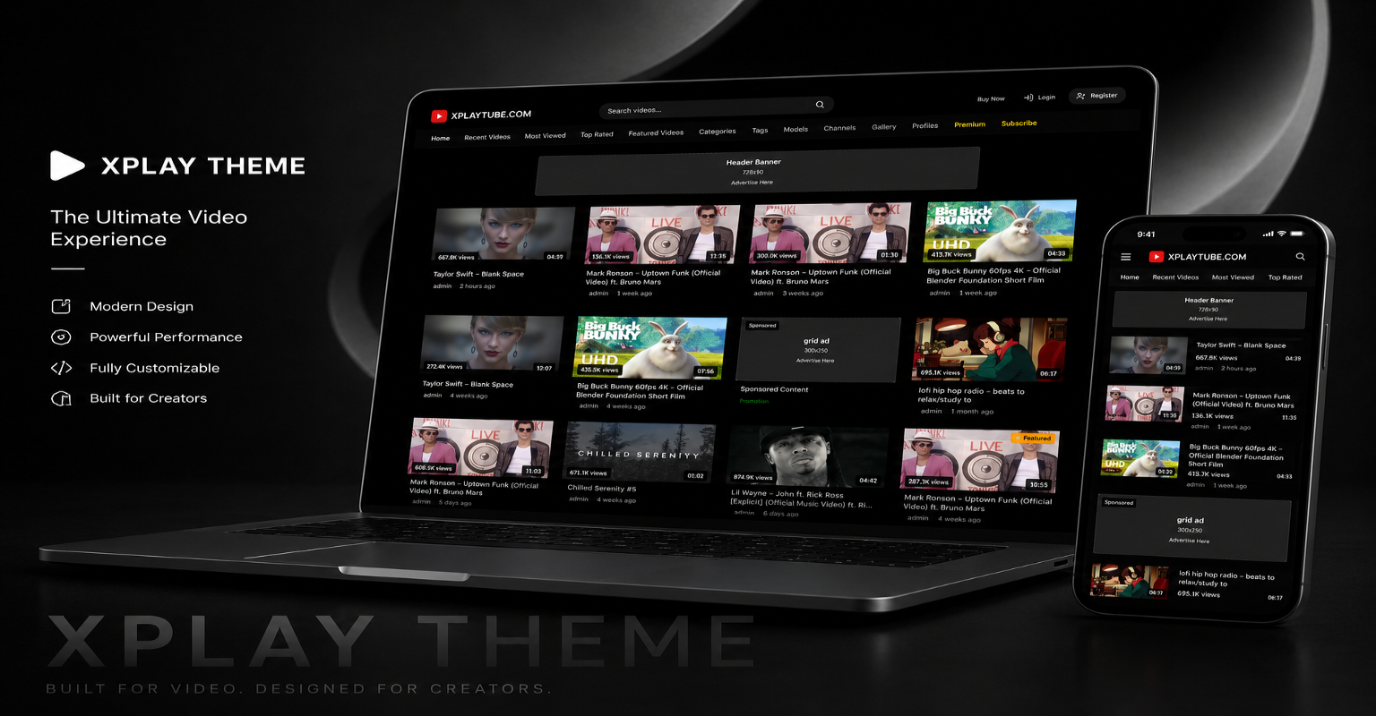 Xplay Theme — real product screenshot